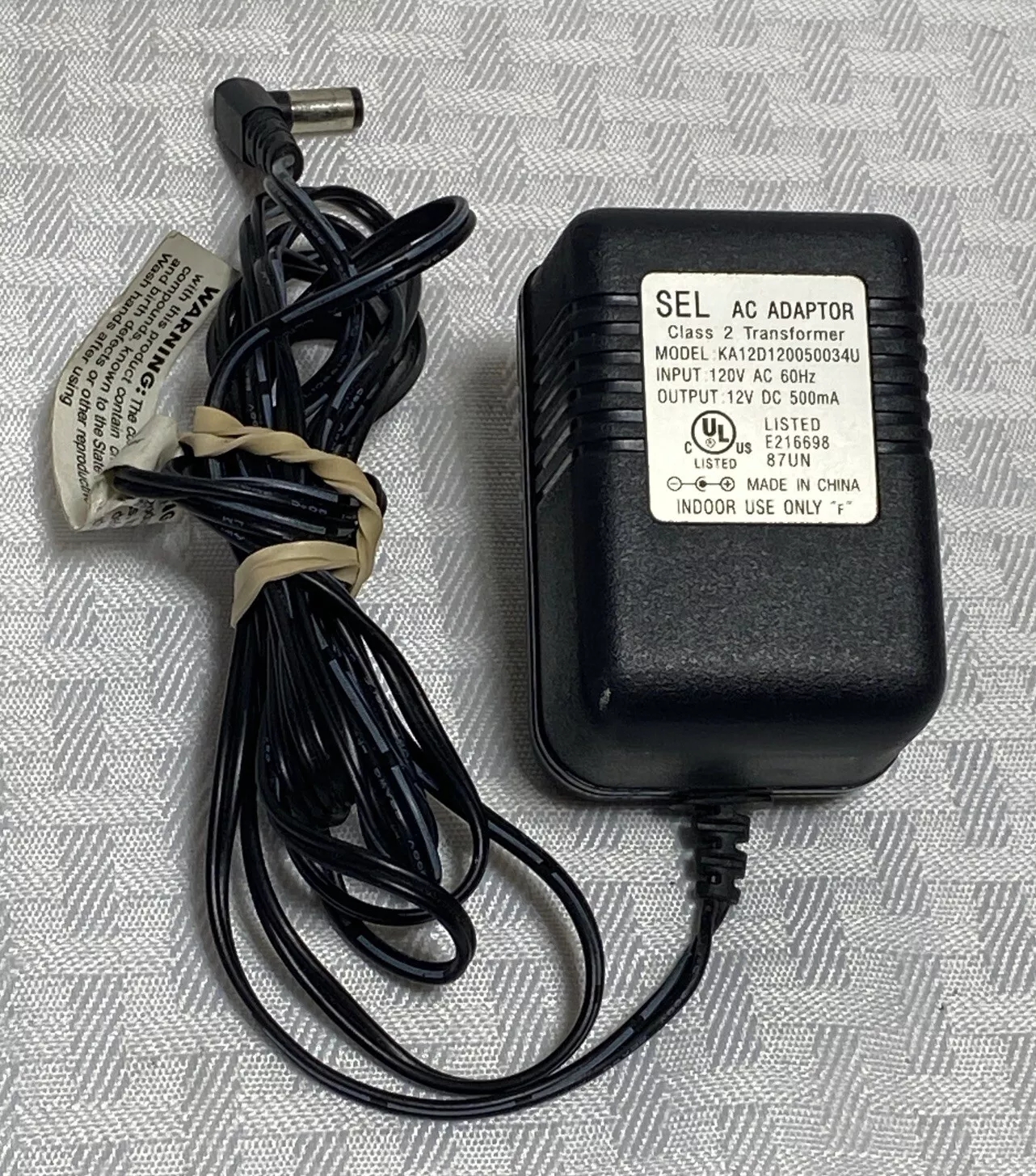 *Brand NEW*Output 12VDC 500mA AC ADAPTER SEL Transformer Model KA12D120050034U Power Supply - Click Image to Close